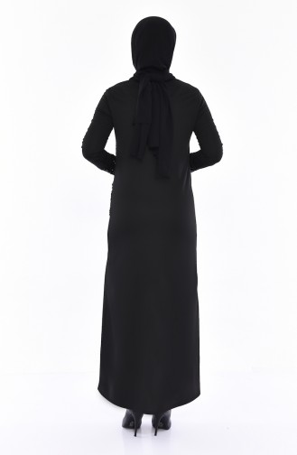 Payetli Elbise 4002-05 Siyah