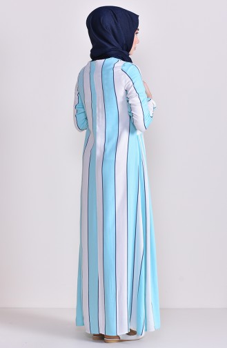 فستان بتصميم طيات عند الجانب 1163-02 لون كحلي واخضر 1163-02