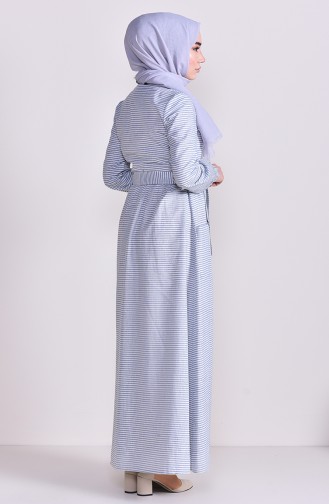 Navy Blue Hijab Dress 1165-02