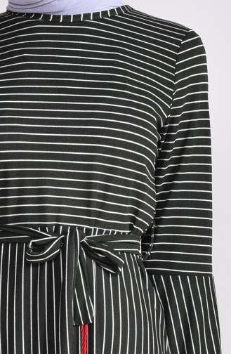 Spanish Sleeve Striped Dress 4173-01 Khaki 4173-01