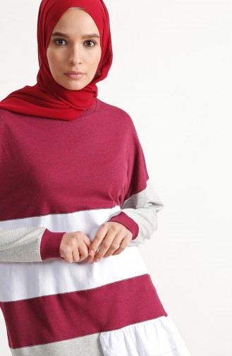 Ruffle Detailed Tunic 1226-01 Plum 1226-01