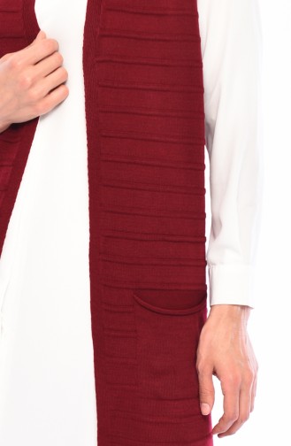 Slim Fit Knitwear Pocket Vest 4125-07 Bordeaux 4125-07