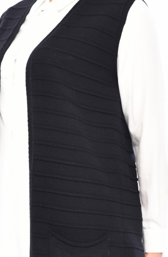 Slim Fit Knitwear Pocket Vest 4125-08 Navy 4125-08
