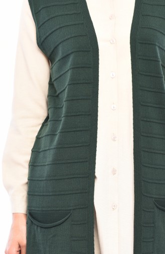 Slim Fit Knitwear Pocket Vest  4125-12 Emerald Green 4125-12