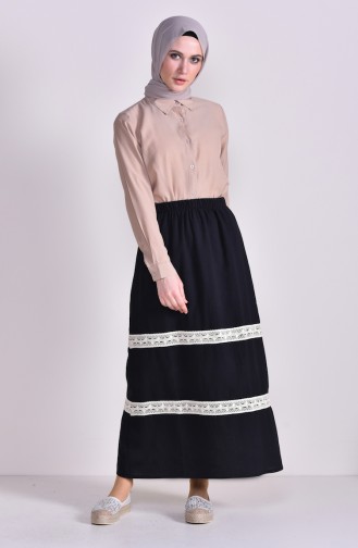 Lace Sile Cloth Skirt 0101-01 Black 0101-01