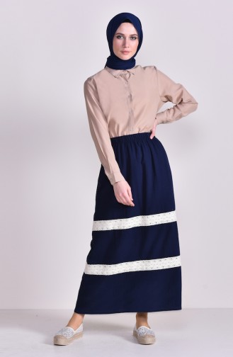 Lace Sile Cloth Skirt 0101-02 Nav 0101-02