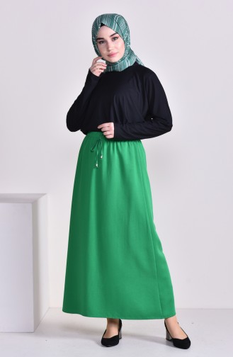 Jupe Taille élastique 1001C-01 Vert emeraude 1001C-01