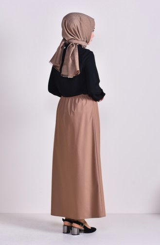 Plated Waist Skirt 1001E-01 Camel 1001E-01