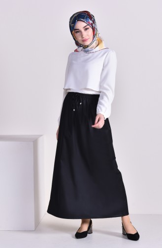 Plated Waist Skirt 1001E-03 Black 1001E-03