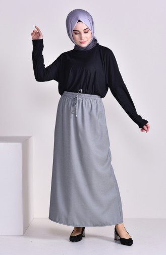 Plated Waist Skirt 1001I-01 Gray 1001I-01