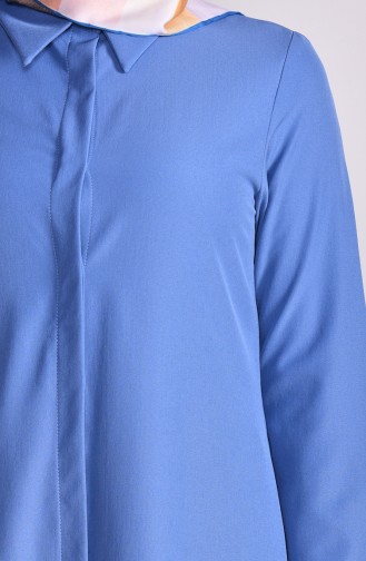 Hidden   Buttoned Tunic 1653-01 Blue 1653-01