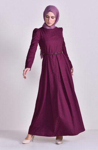 TUBANUR Belted Dress 2781-01 Plum 2781-01