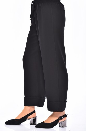 Cuffed Leg Pants 2076-01 Black 2076-01