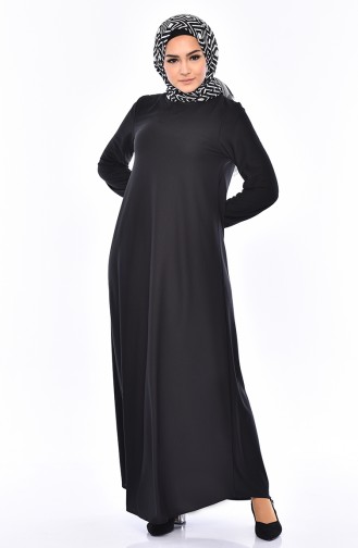 Schwarz Hijab Kleider 4141-02
