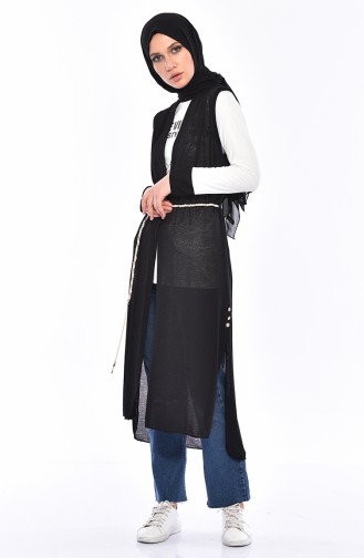 Printed Blouse Vest Binary Suit  9050-02 Black 9050-02