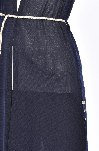 Printed Blouse Vest Binary Suit 9050-04 Navy Blue 9050-04