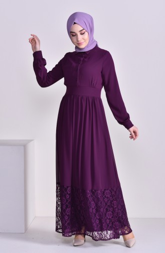 Robe Hijab Plum Foncé 81694-04