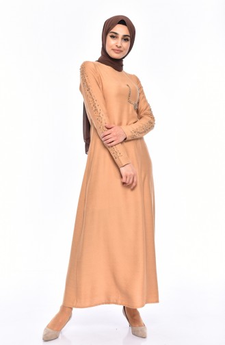 Robe Perlées 0192-01 Camel 0192-01