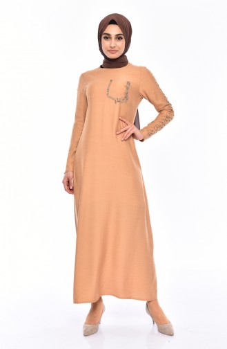 Robe Perlées 0192-01 Camel 0192-01