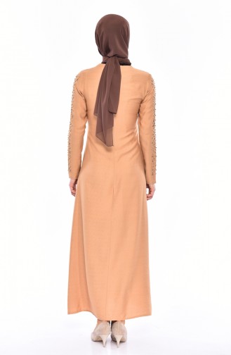 Perlen Kleid 0192-01 Camel 0192-01