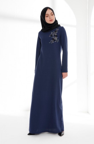 Robe Hijab Bleu marine clair 5013-07