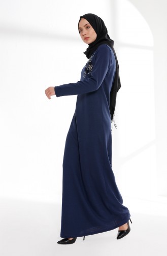 Robe Hijab Bleu marine clair 5013-07