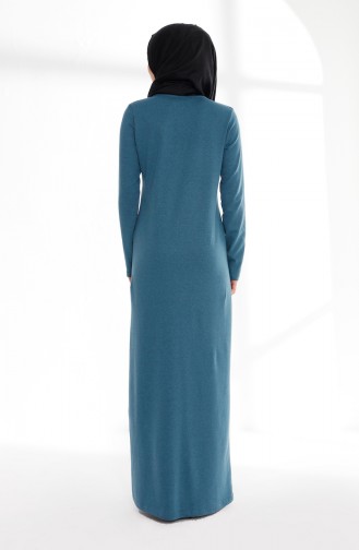 Robe Hijab Pétrole 5013-10