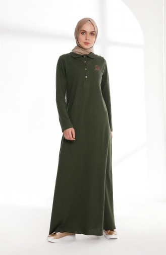 Khaki Hijab Kleider 5015-01