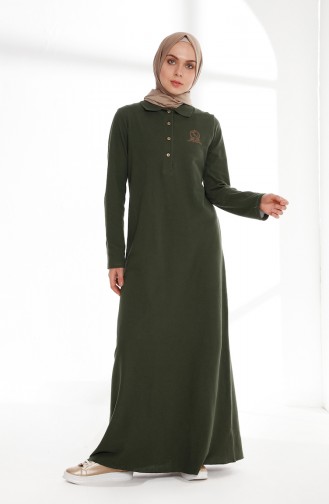 Khaki Hijab Dress 5015-01