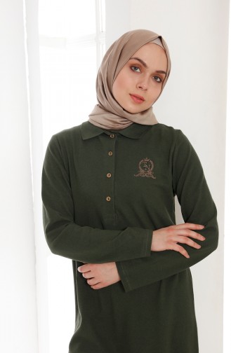 Khaki Hijab Dress 5015-01