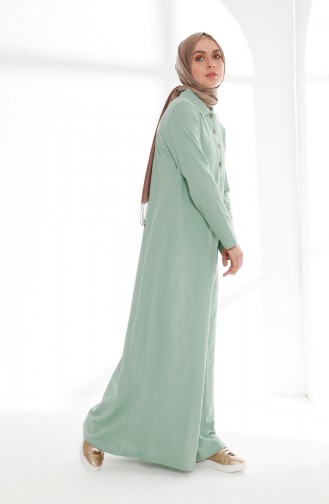 فستان محاك بتصميم ياقة بولو 5015-02 لون اخضر 5015-02