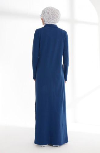 Polo Collar Pique Knitted Dress 5043-03 Indigo 5043-03
