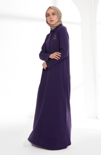 Polo Neck Pique Knitingt Dress 5015-11 Purple 5015-11