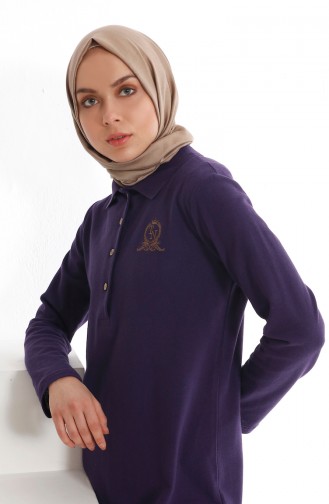 Polo Kragen Kleid  5043-01 Lila 5043-01