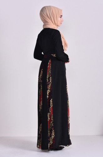 Schwarz Hijab Kleider 8150-01
