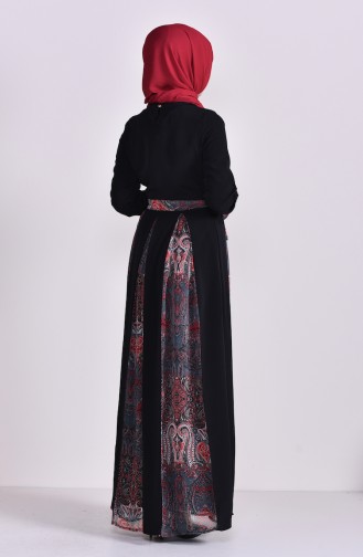 Schwarz Hijab Kleider 8151-01