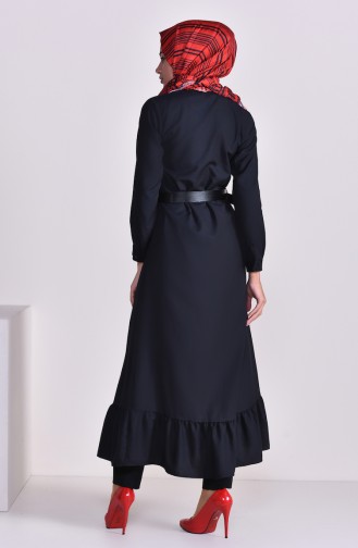 Belted Long Tunic 1336-01 Black 1336-01