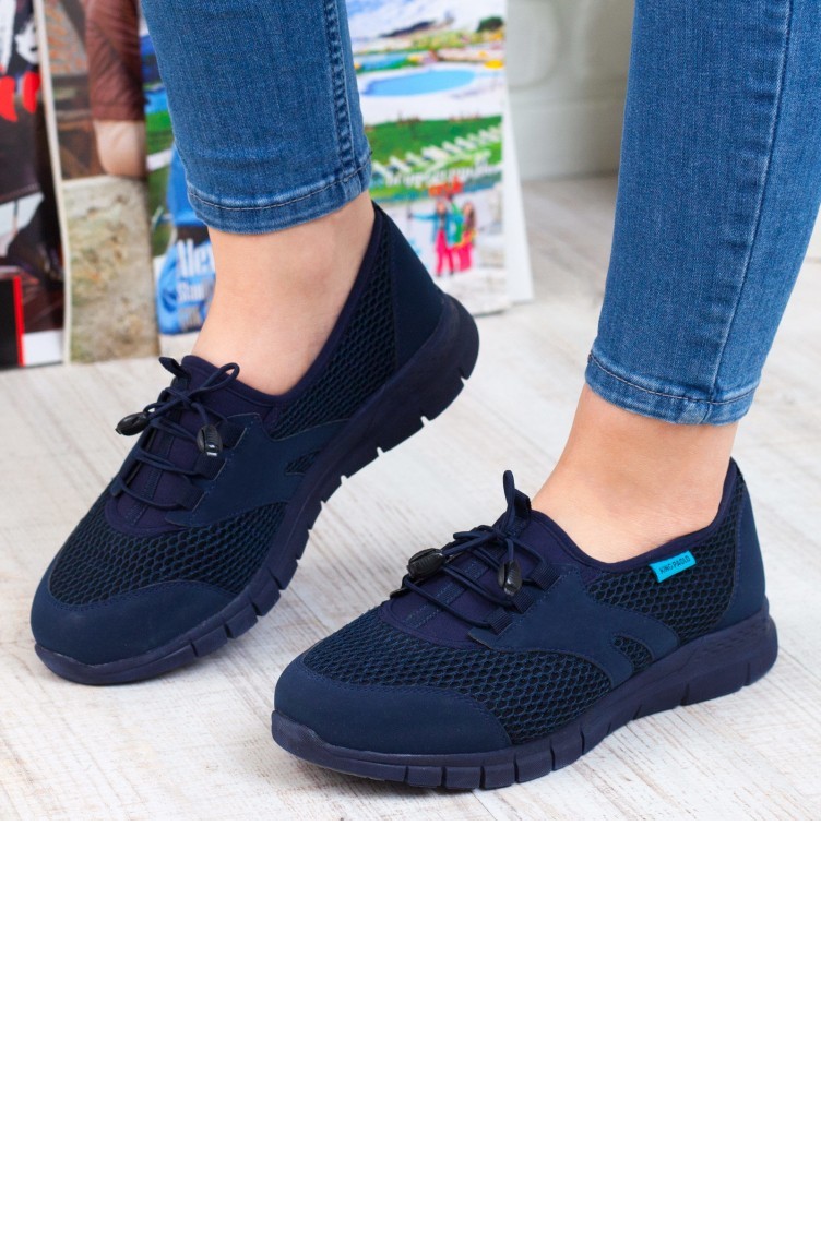 King Paolo Women S Casual Shoes A192yknp0002007 Navy Blue Textile