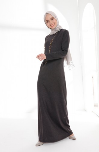 Anthrazit Hijab Kleider 5005-09