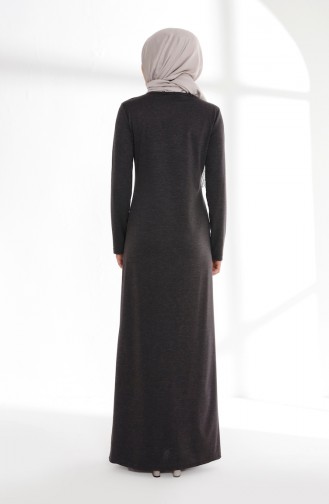 ميناهيل فستان بتصميم مُزين بقلادة 5005-09 لون أسود مائل للرمادي داكن 5005-09