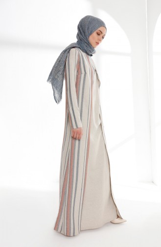 Weinrot Hijab Kleider 9013-02
