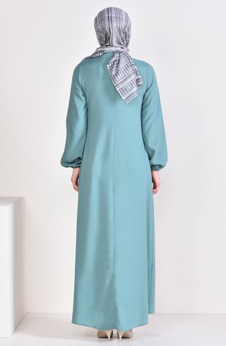 Unreife Mandelgrün Hijab Kleider 9012-07