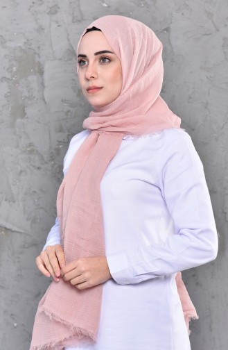 Plain Shirred Cotton Shawl 901467-03 Powder 901467-03