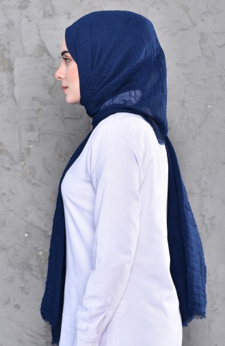 Düz Bürümcük Cotton Şal 901467-12 Açık Lacivert