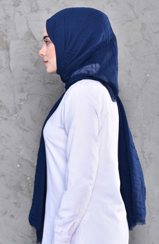 Plain Shirred Cotton Shawl  901467-12 Light Navy Blue 901467-12