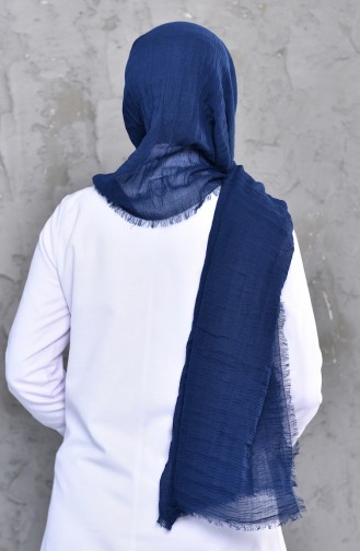 Düz Bürümcük Cotton Şal 901467-12 Açık Lacivert