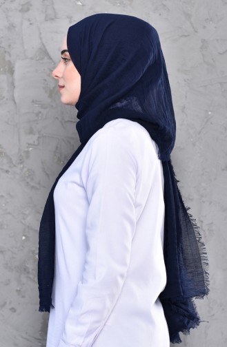 Düz Bürümcük Cotton Şal 901467-14 Lacivert