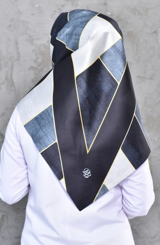 Patterned Digital Taffeta Scarf 95267-06 Black 95267-06