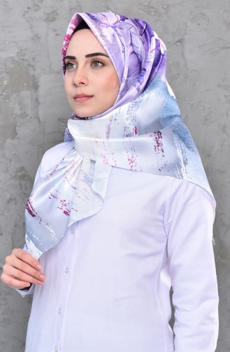 Desenli Dijital Tafta Eşarp 95268-01 Lila