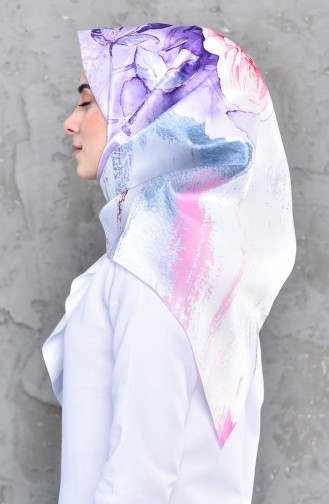 Patterned Digital Taffeta Scarf 95268-01 Lilac 95268-01